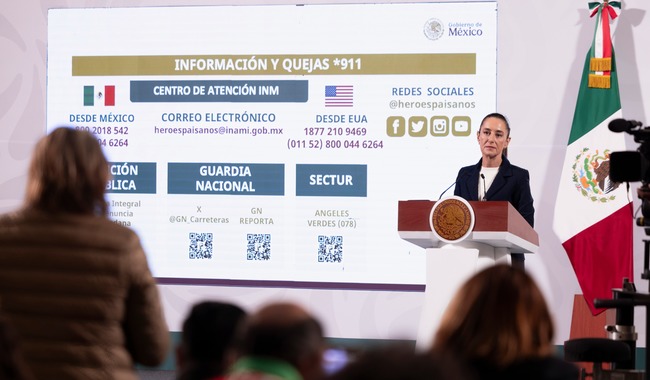 Presenta Sheinbaum operativo Bienvenidas Heroínas Y Héroes Paisanos