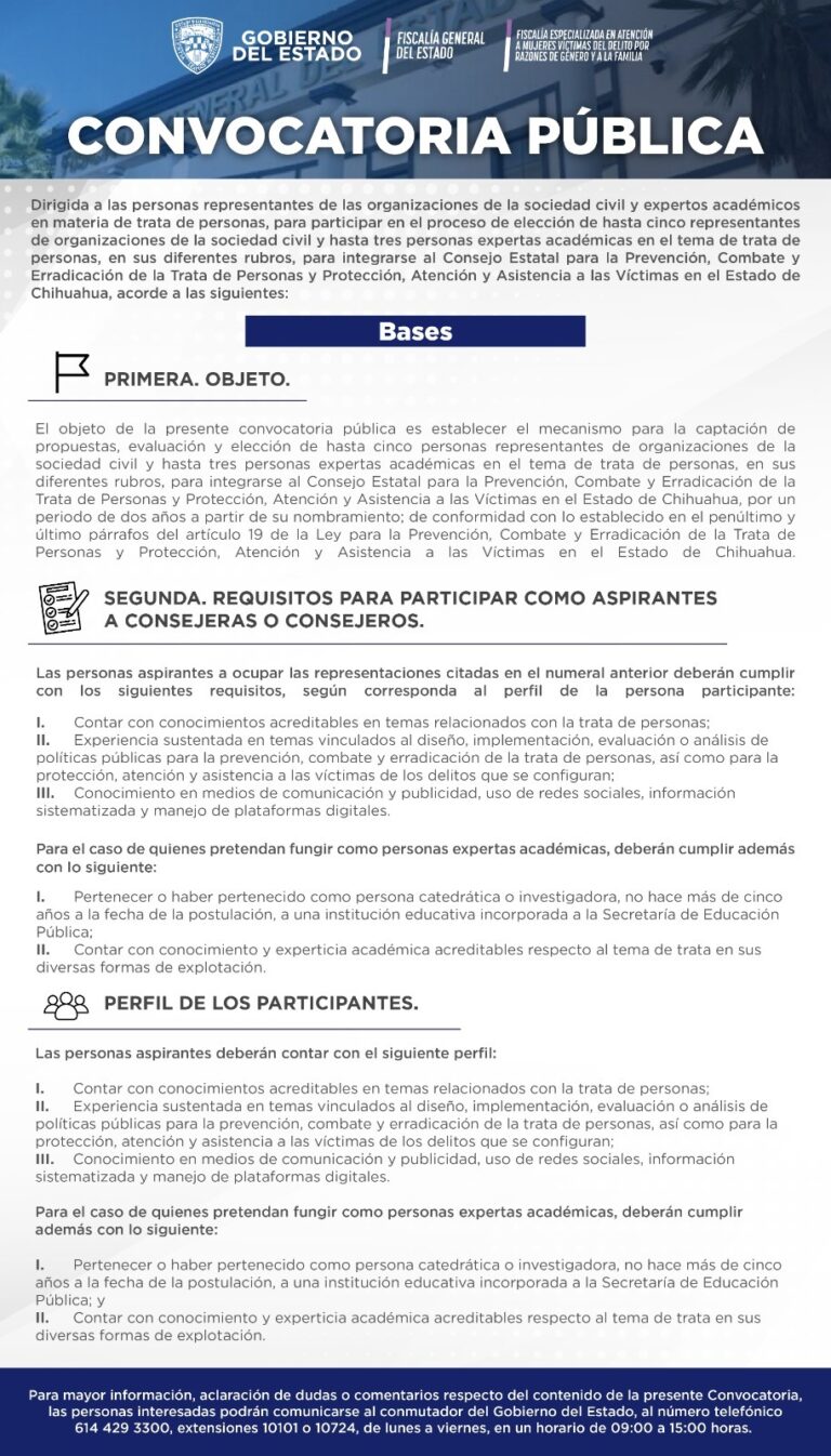 Mantiene FGE recepción de propuestas para integrar el Consejo Estatal para la Prevención, Combate y Erradicación de la Trata de Personas
