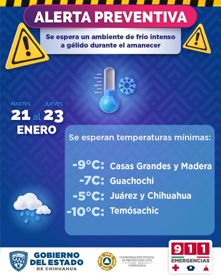 Bajas temperaturas en Chihuahua