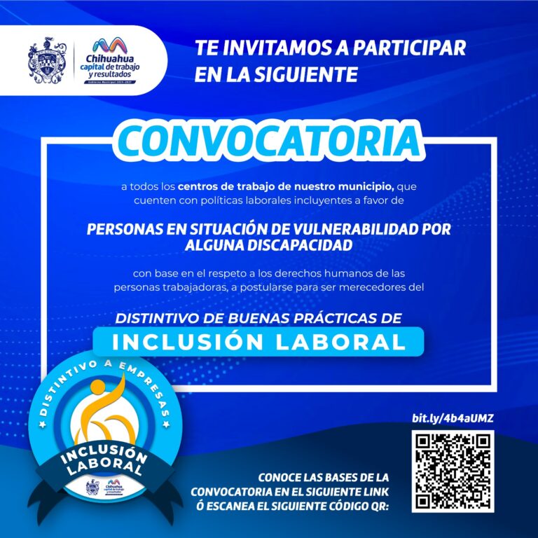 Inscribe tu empresa a participar por el Distintivo de Buenas Prácticas de Inclusión Laboral