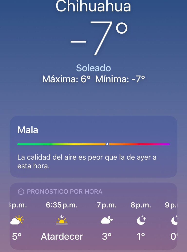 Sensación de hasta -12 en la capital por frente frío 24