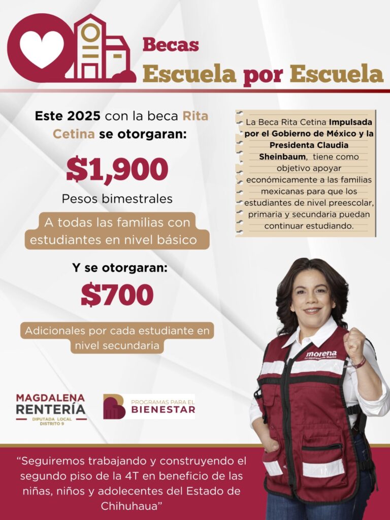 Beca Rita Cetina es un beneficio a las juventudes de Chihuahua: Magdalena Rentería