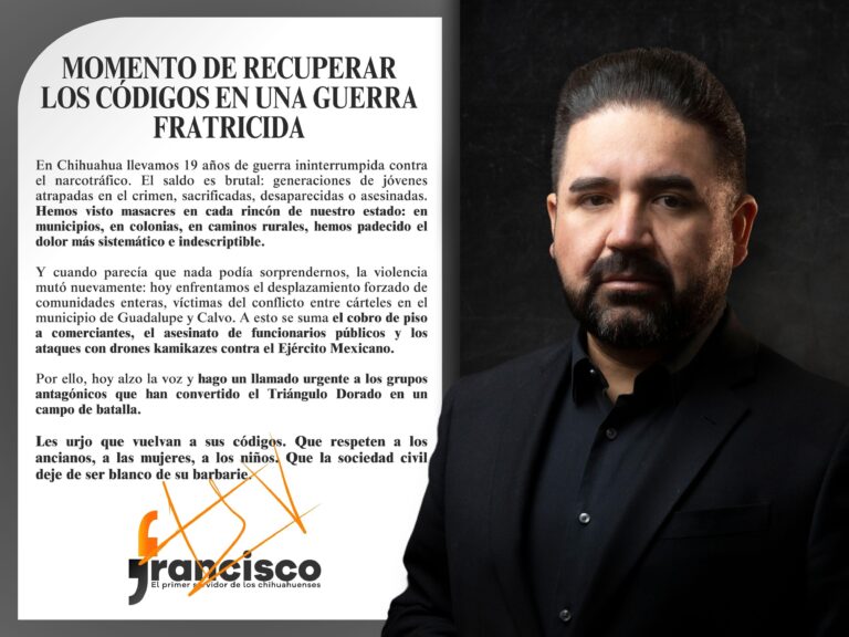 Francisco Sánchez urge a grupos criminales a recuperar los códigos y frenar la muerte de familias inocentes