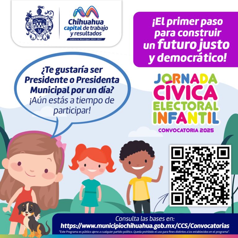 Invita Gobierno Municipal a participar en la Jornada Cívica Electoral Infantil 2025