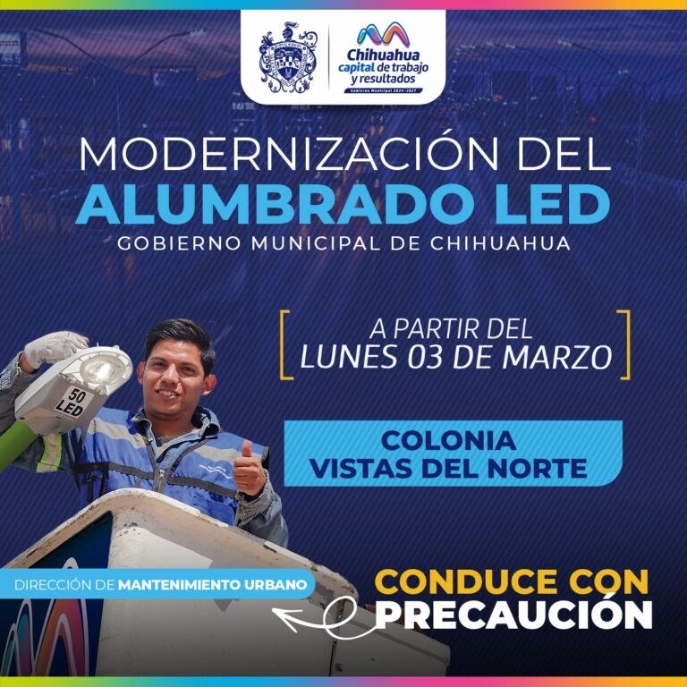 Inicia Gobierno Municipal instalación de nuevas lámparas LED en Vistas del Norte