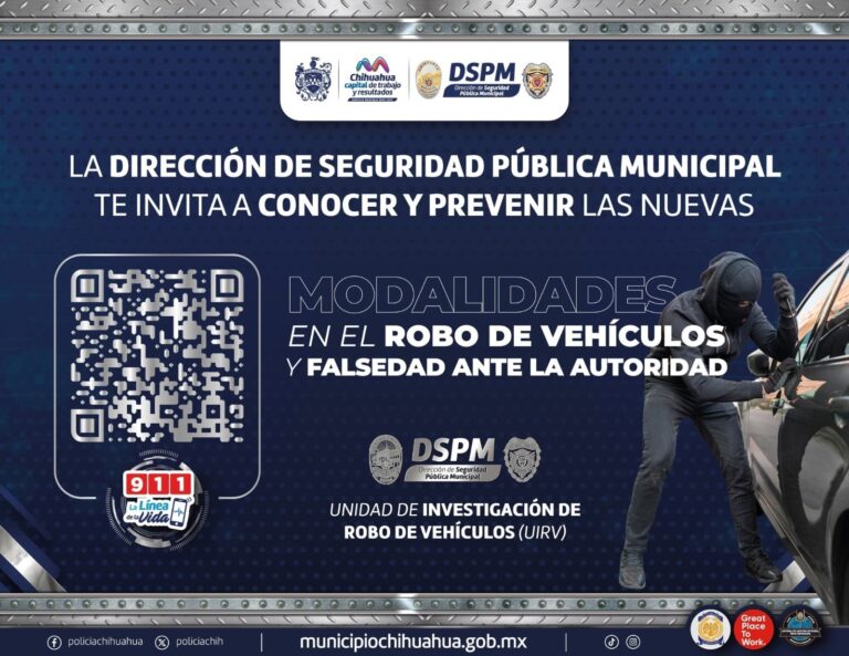 Informa Policía Municipal sobre nueva modalidad de robo de vehículos