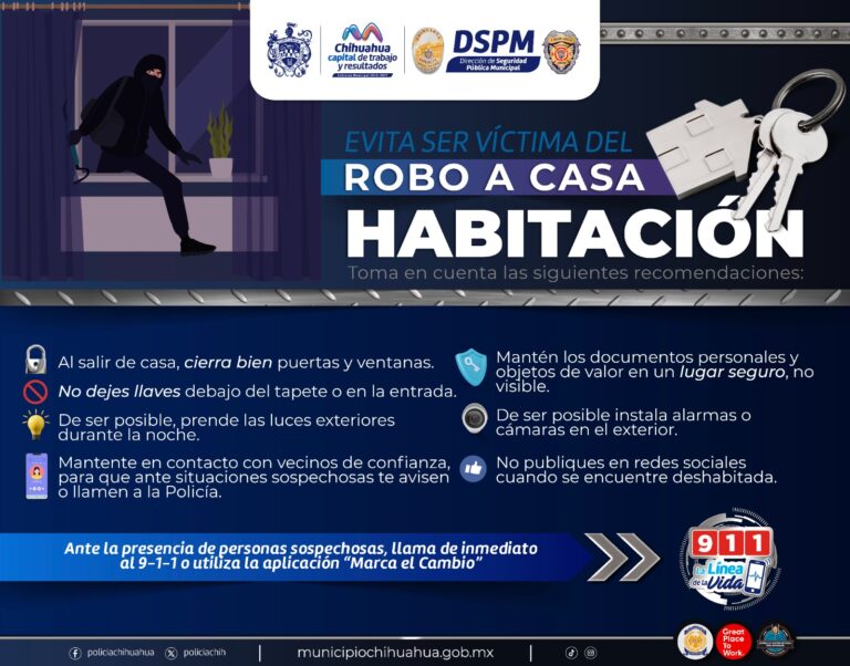 Previene robos en tu hogar con estos consejos de la Policía Municipal