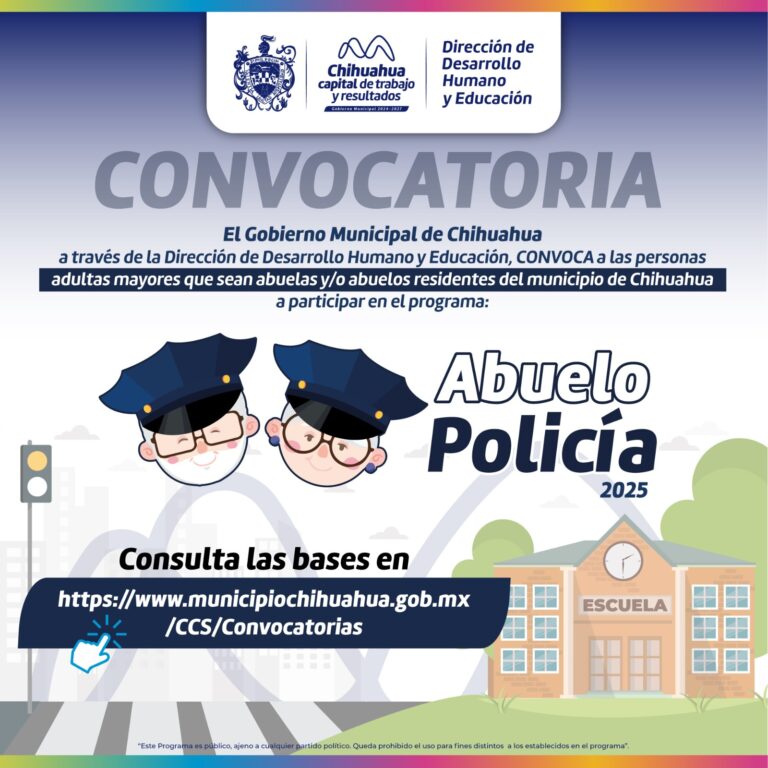 Anuncia Gobierno Municipal convocatoria para formar parte del programa “Abuelo Policía 2025”
