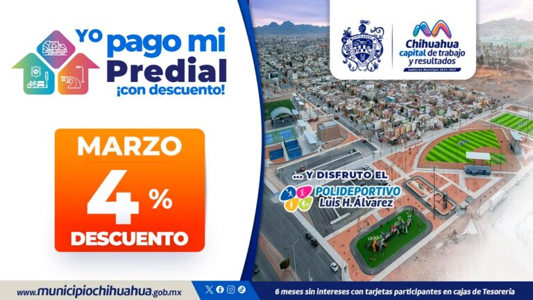 Aprovecha última semana con el descuento del 4% en el pago de tu Predial