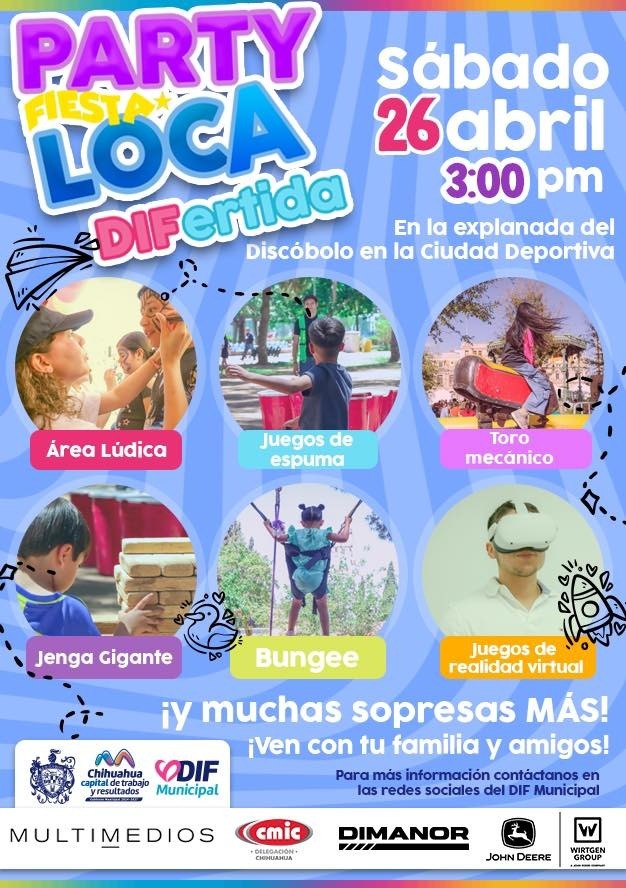 Recuerda que este sábado será la “Party Fiesta Loca” del DIF Municipal