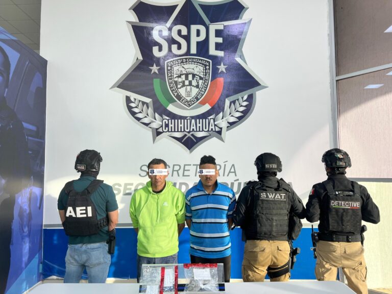 Detiene SSPE a dos sujetos por delitos contra la salud en Ciudad Juárez