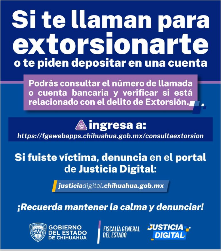 Invita Fiscalía a consultar números telefónicos de llamadas de extorsión en la plataforma de Justicia Digital