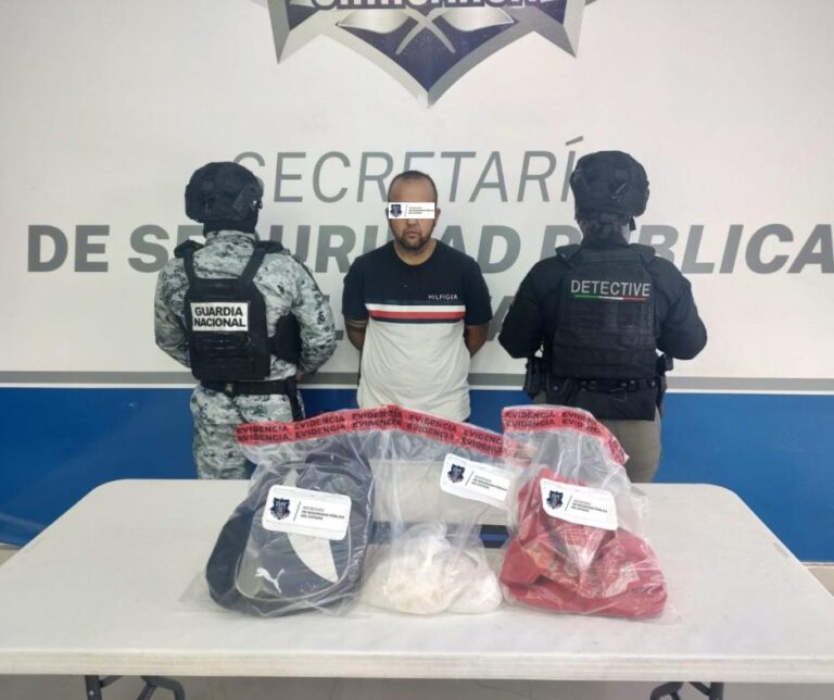 Detienen a un hombre con presunta droga en Juárez
