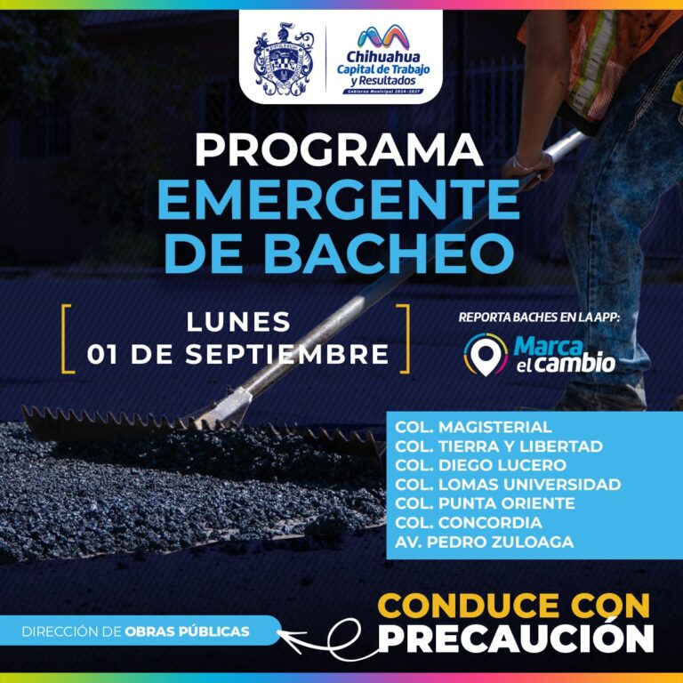 Conoce las zonas que atenderá Municipio con bacheo este 1 de septiembre