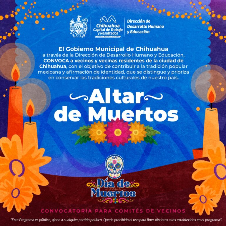 Invita Gobierno Municipal a los comités de vecinos a participar en Concurso de Altar de Muertos 2025