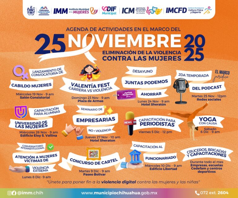 Presenta Municipio agenda de actividades de noviembre para combatir violencia de género