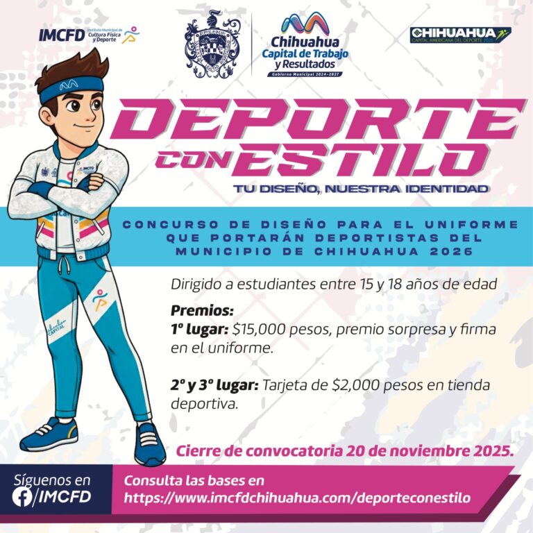 Última semana del concurso “Deporte con Estilo” para diseñar el uniforme de los deportistas chihuahuenses