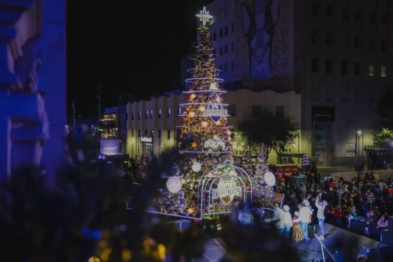 ¡Inicia la Navidad en Plaza de Armas! Marco Bonilla realiza tradicional encendido del árbol junto a familias chihuahuenses
