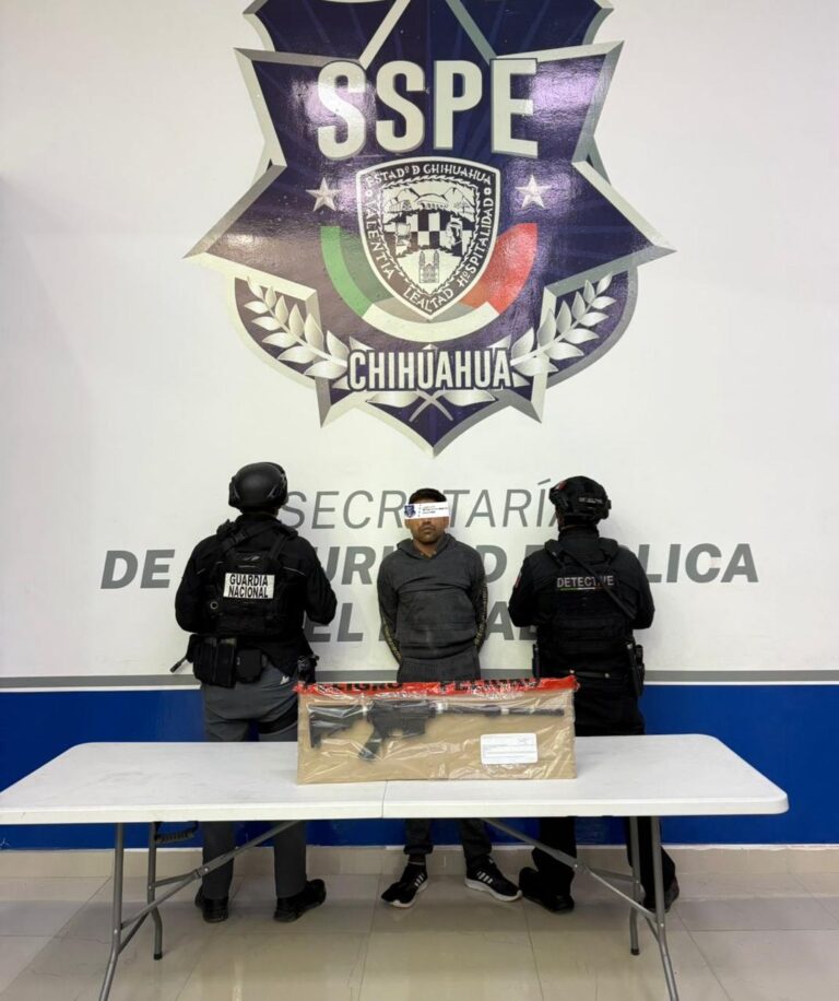 Arresta SSPE a sujeto en posesión de arma larga en Ciudad Juárez
