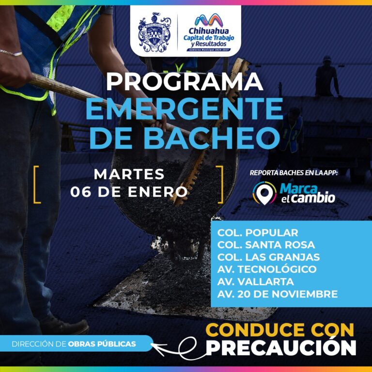 Seis zonas tendrán bacheo este martes 6 de enero: Municipio