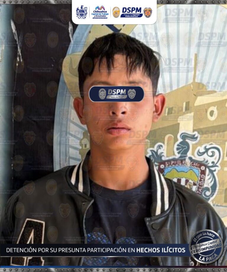 Municipales detienen a probable responsable de robar 2 tiendas hoy por la mañana