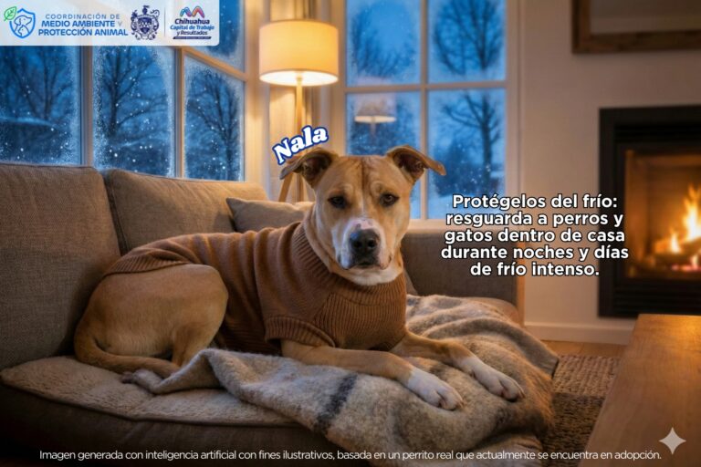 Exhorta Gobierno Municipal a resguardar a perros y gatos por bajas temperaturas
