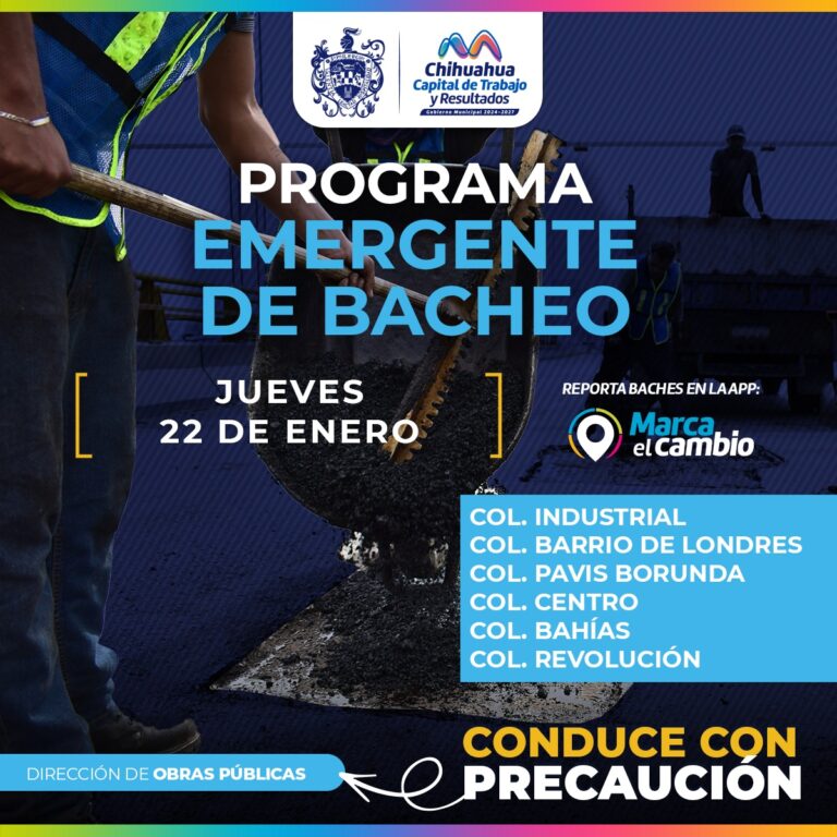 Siete zonas tendrán bacheo este viernes 23 de enero: Municipio