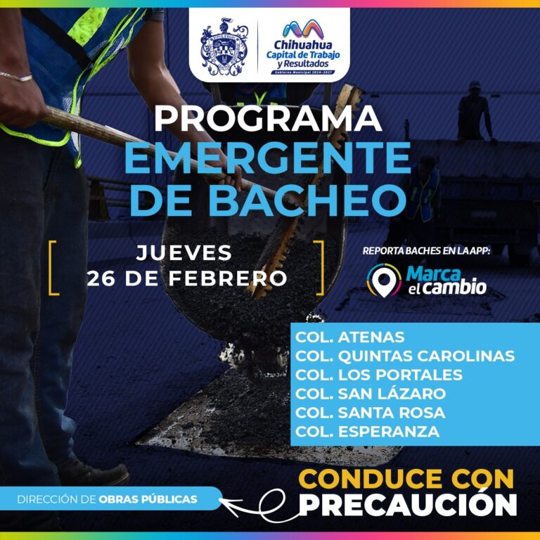 Seis zonas tendrán bacheo este jueves 26 de febrero: Municipio