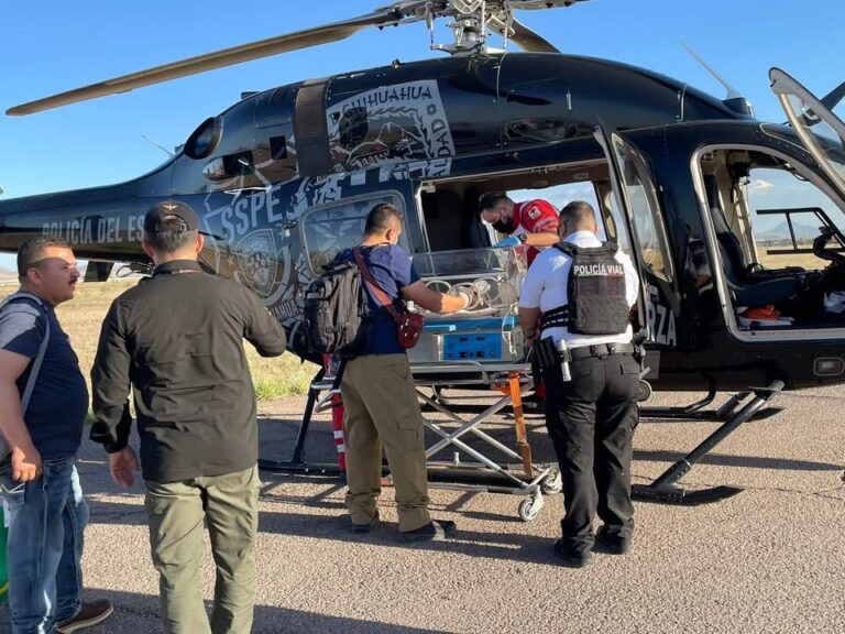 Coordinan dependencias estatales traslado aeromédico de urgencia para niña de 6 años desde Guachochi