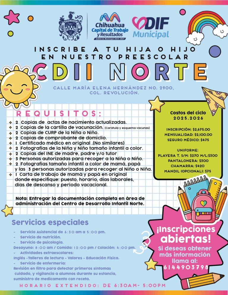 ¡Atención mamá y papá! Abre DIF Municipal inscripciones en Centros de Desarrollo Integral Norte y Sur